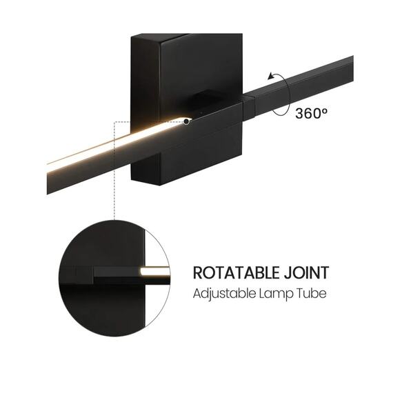 30" Brushed Black LED Bathroom Vanity Light Fixture Horizontal or Vertical - Picture 7 of 10